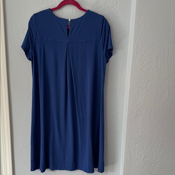 J. Jill Classic Short Sleeve Dress in Royal Blue - Picture 2 of 7